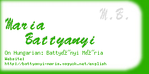 maria battyanyi business card